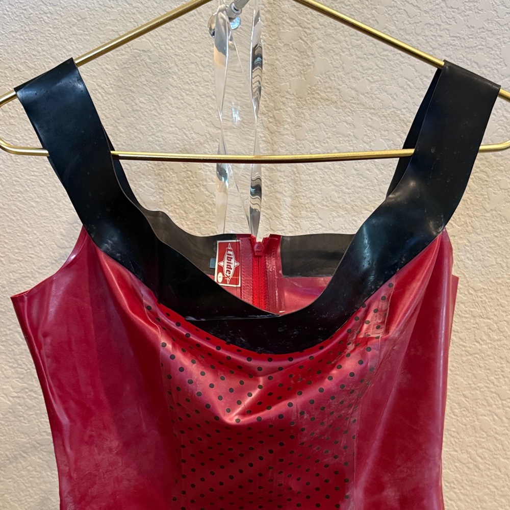 Red and Black Latex Dress